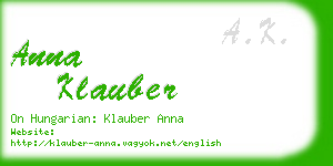 anna klauber business card
